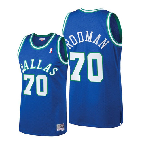 Men's Dallas Mavericks Navy #70 Dennis Rodman Blue Throwback Stitched Jersey - Cfjersey.store
