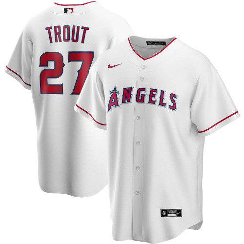 Mike Trout Los Angeles Angels Nike Home Replica Player Name Jersey - White - Cfjersey.store