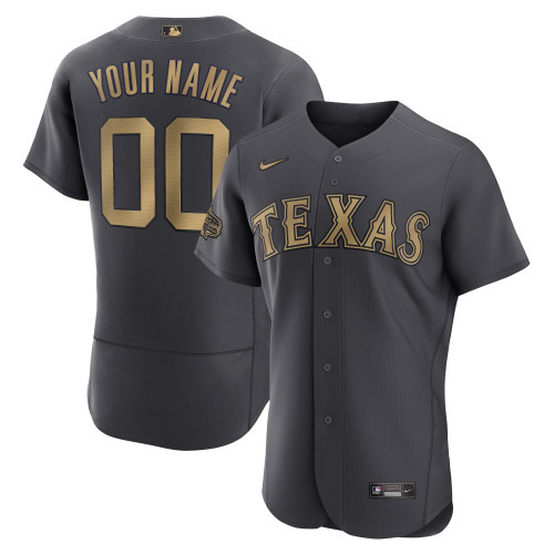 Texas Rangers Nike 2022 MLB All-Star Game Authentic Custom Jersey - Charcoal - Cfjersey.store