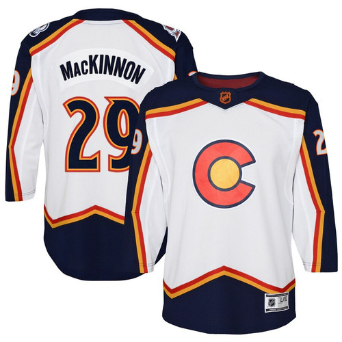 Nathan MacKinnon Colorado Avalanche Youth Special Edition 2.0 Premier Player Jersey - White - Cfjersey.store
