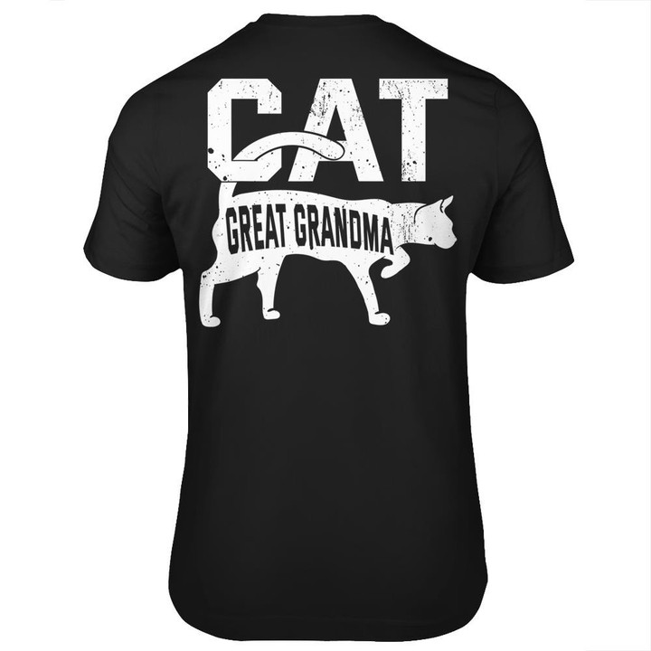 Cat Great Grandma Kitten Pet Owner Meow Mother's Day T-shirt print on back