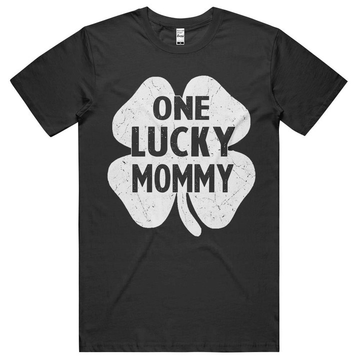 Womens One Lucky Mommy St Patricks Day Funny Shamrock Gift Women T-shirt