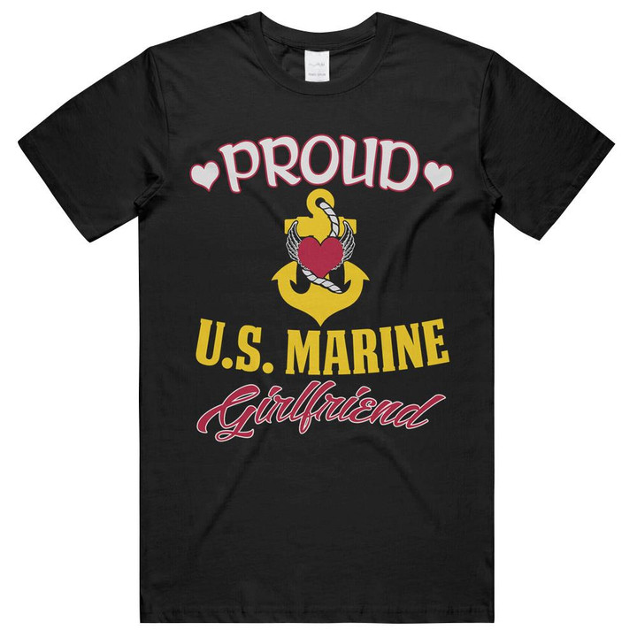 Proud US Marine Girlfriend Family Matching Group Unisex T-Shirts