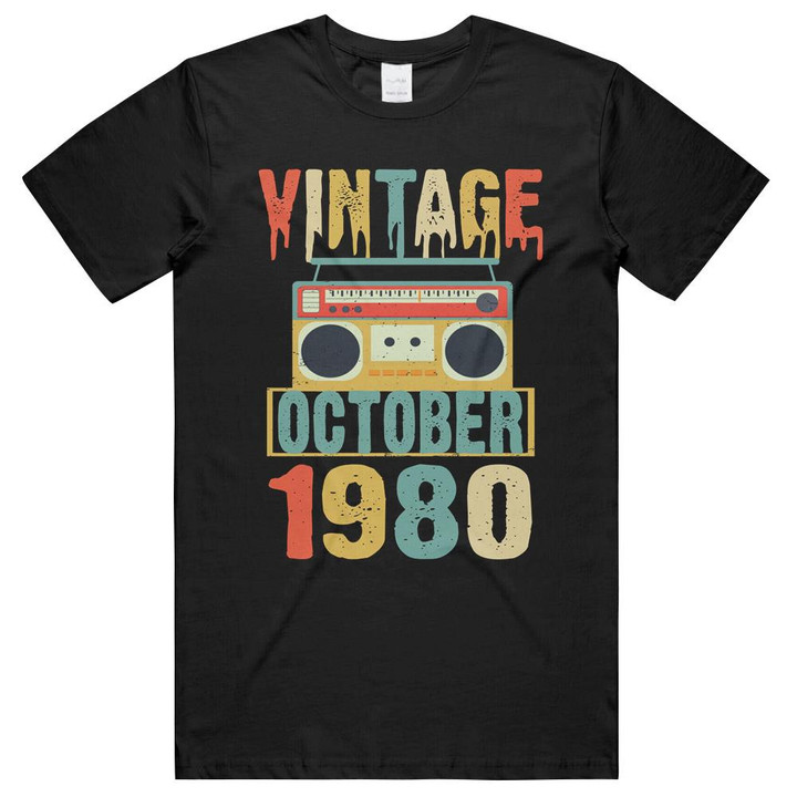 Vintage October 1980 Birthday Unisex T-Shirts