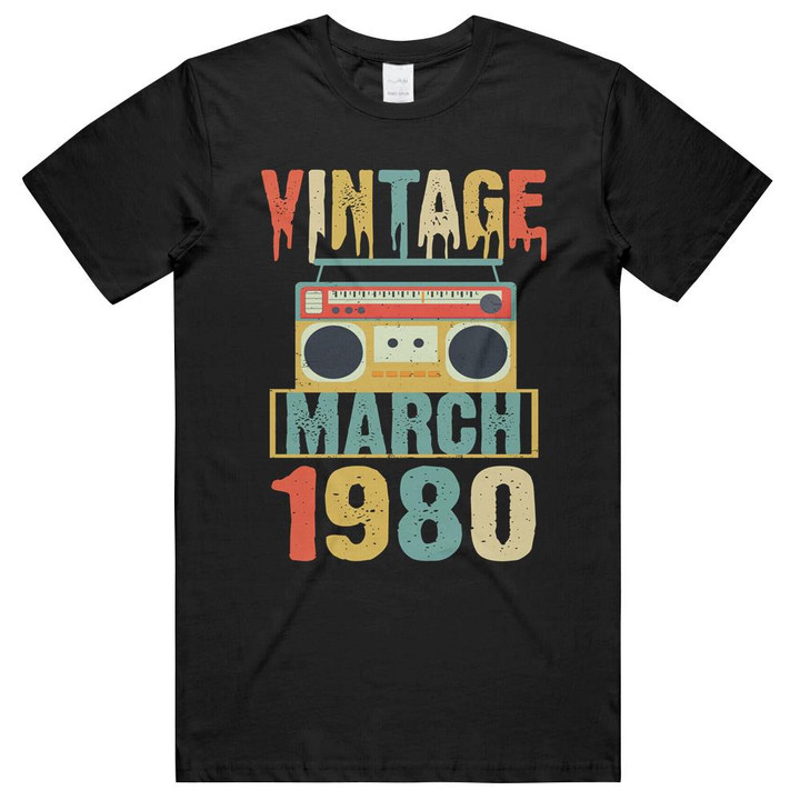 Birthday Vintage March 1980 Unisex T-Shirts