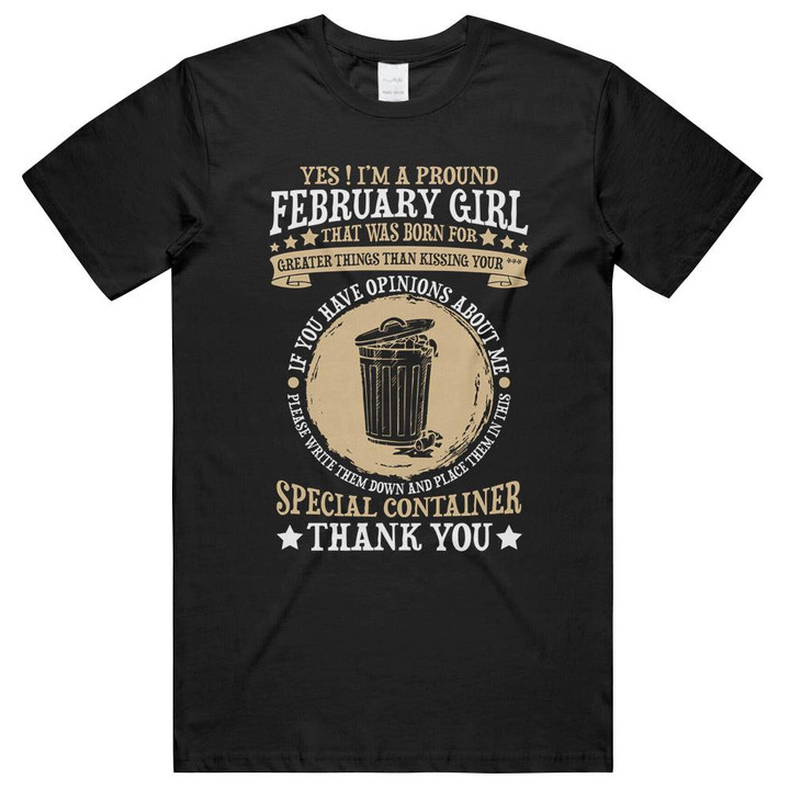 Yes I'm A Proud February Girl Thank You Aquarius Pisces Birthday Pride Unisex T-Shirts