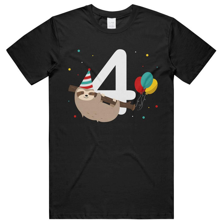 Birthday 4th Sloth Turning Unisex T-Shirts