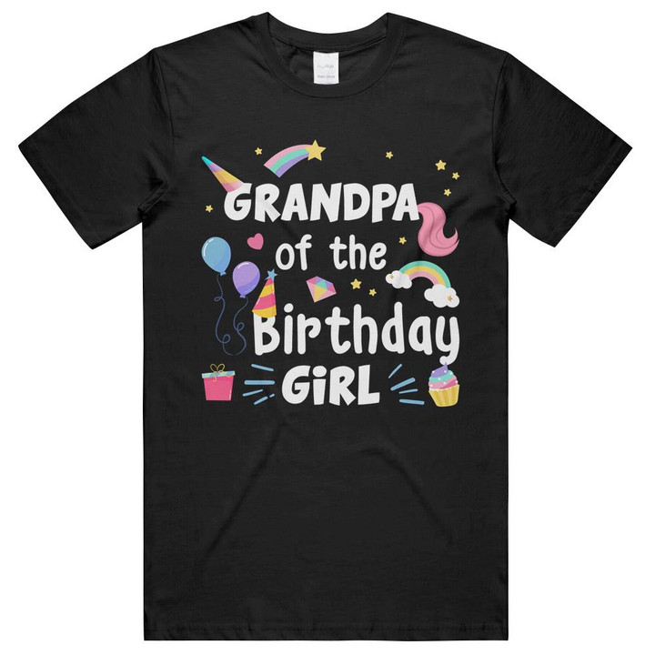 Grandpa Of The Birthday Girl Unicorn Granddaughter Family Matching Party Unisex T-Shirts