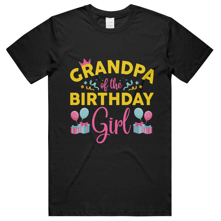 Grandpa Of The Birthday Girl Pink Family Birthday Party Matching Unisex T-Shirts