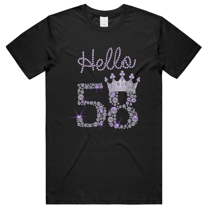 Hello 58 Years Old Diamond Queen 58th Birthday Grandmom Mom Wife Women's Unisex T-Shirts