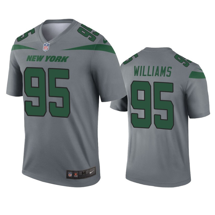 New York Jets Quinnen Williams Gray Inverted Legend Jersey - Cfjersey.store