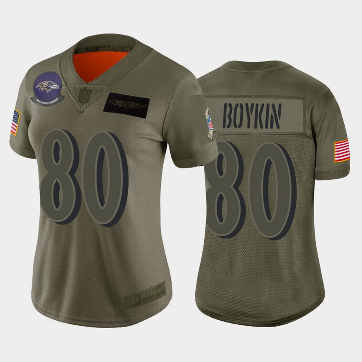 Women's Baltimore Ravens Miles Boykin Camo 2019 Salute to Service Limited Jersey - Cfjersey.store