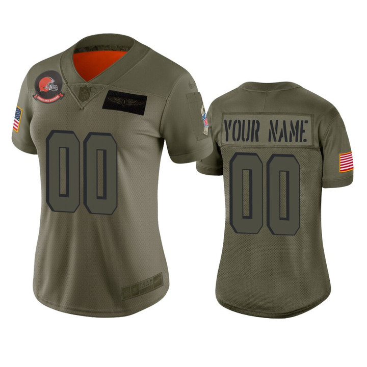 Women's Cleveland Browns Custom Camo 2019 Salute to Service Limited Jersey - Cfjersey.store