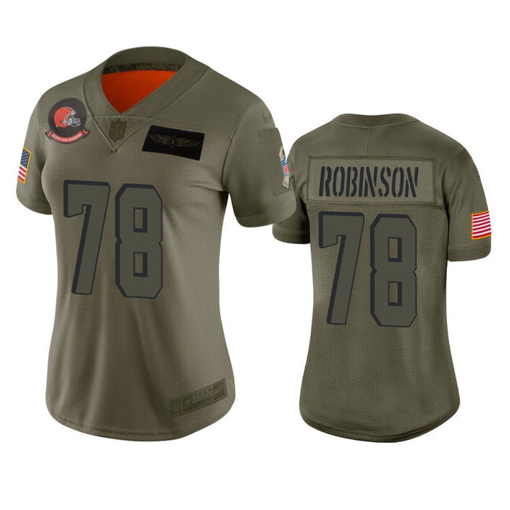 Women's Cleveland Browns Greg Robinson Camo 2019 Salute to Service Limited Jersey - Cfjersey.store