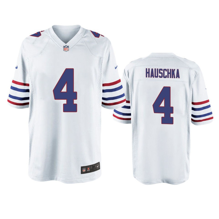 Buffalo Bills Steven Hauschka White Throwback Game Jersey - Men - Cfjersey.store