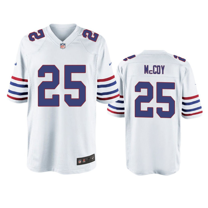 Buffalo Bills LeSean McCoy White Throwback Game Jersey - Men - Cfjersey.store
