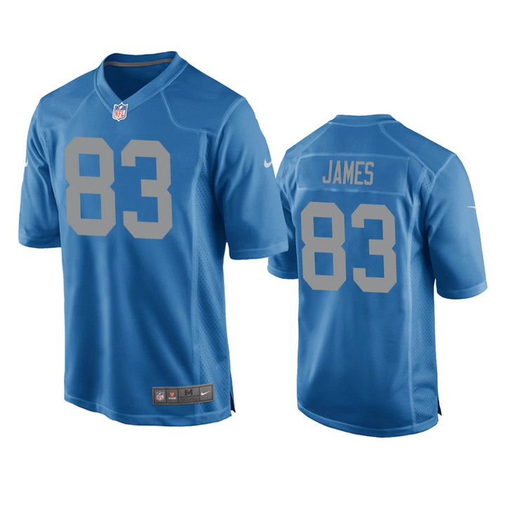 Detroit Lions Jesse James Blue Throwback Game Jersey - Cfjersey.store