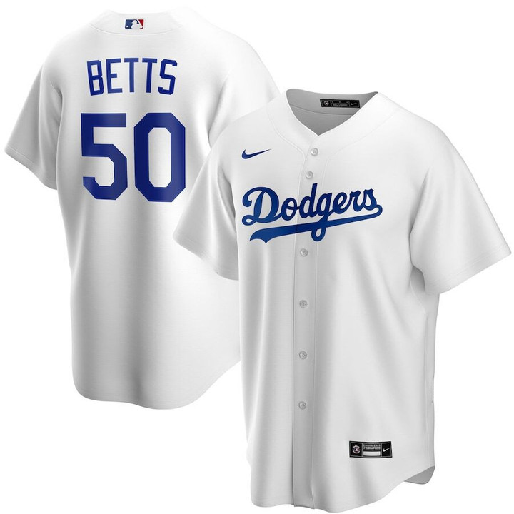 Mookie Betts Los Angeles Dodgers Nike 2020 Home Official Replica Player Jersey - White - Cfjersey.store
