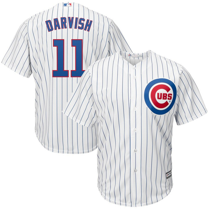 Yu Darvish Chicago Cubs Majestic Official Cool Base Player Jersey - White Royal - Cfjersey.store