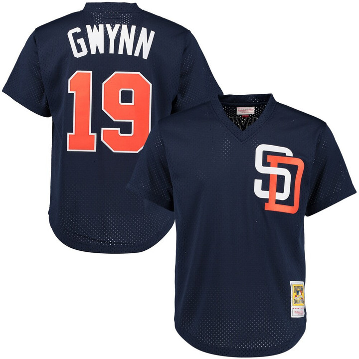 Tony Gwynn San Diego Padres Mitchell & Ness Cooperstown Mesh Batting Practice Jersey - Navy - Cfjersey.store