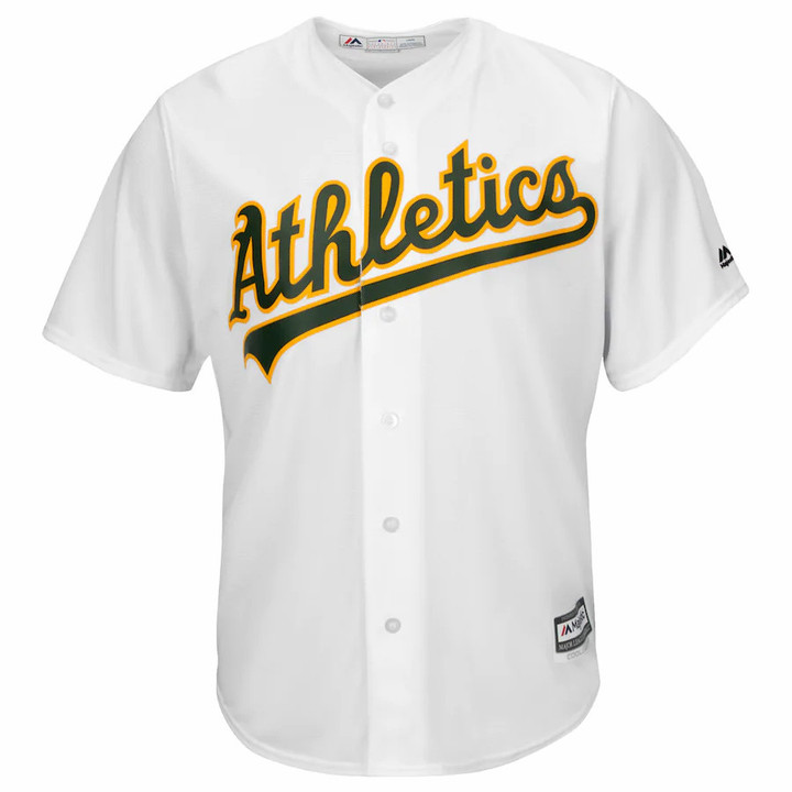 Andrew Triggs Oakland Athletics Majestic Home Cool Base Jersey - White - Cfjersey.store
