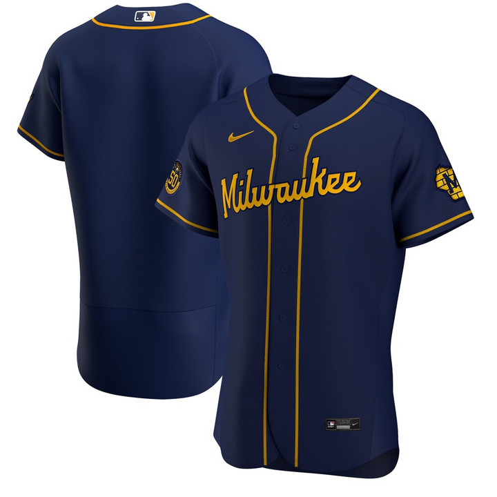 Milwaukee Brewers Nike Alternate 2020 Team Jersey - Navy Color - Cfjersey.store