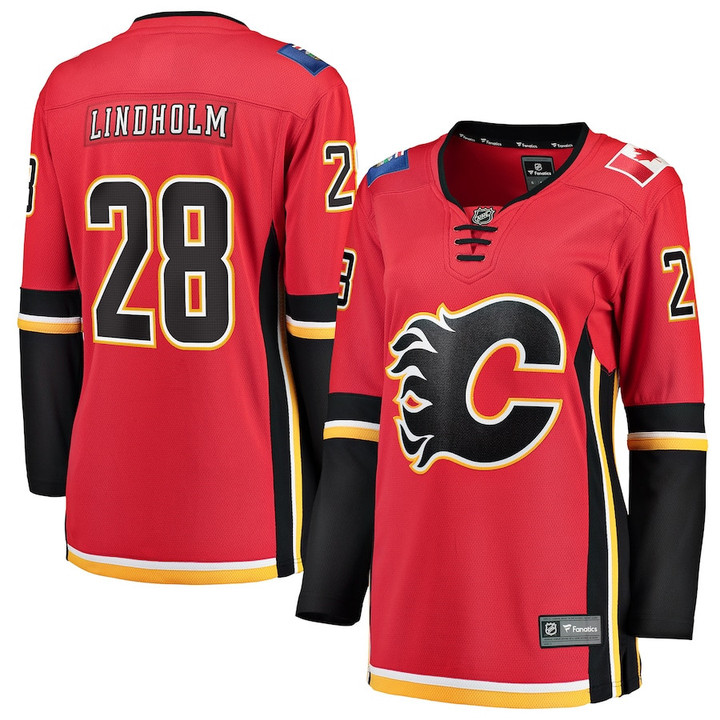 Elias Lindholm Calgary Flames Fanatics Branded Women's Home Breakaway Player Jersey - Red - Cfjersey.store