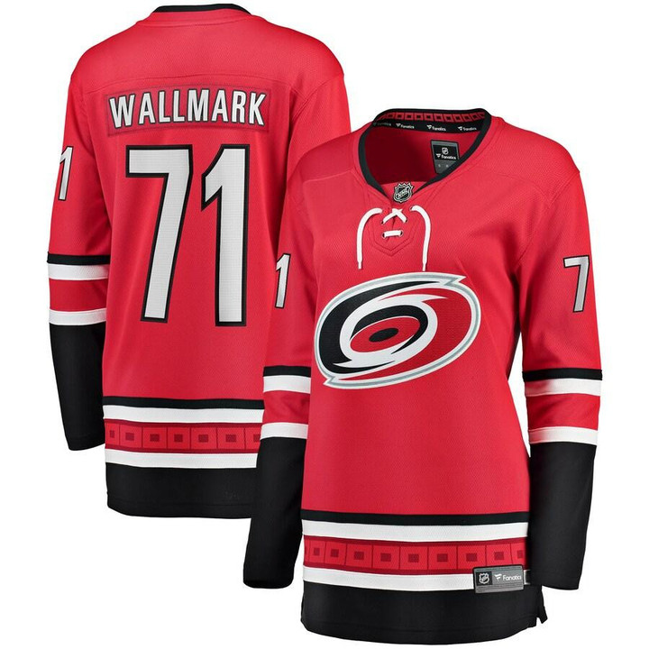 Lucas Wallmark Carolina Hurricanes Fanatics Branded Women's Home Breakaway Player Jersey - Red - Cfjersey.store