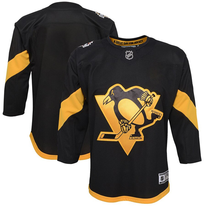 Pittsburgh Penguins Youth 2019 NHL Stadium Series Premier Jersey - Black - Cfjersey.store