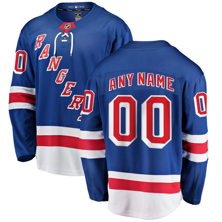 New York Rangers Fanatics Branded Youth Home Breakaway Custom Jersey - Royal - Cfjersey.store