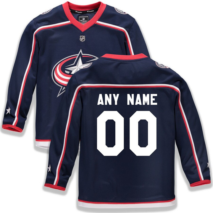 Columbus Blue Jackets Fanatics Branded Youth Home Replica Custom Jersey - Navy - Cfjersey.store