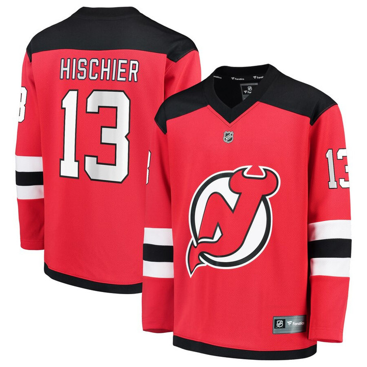 Nico Hischier New Jersey Devils Fanatics Branded Youth Replica Player Jersey - Red - Cfjersey.store