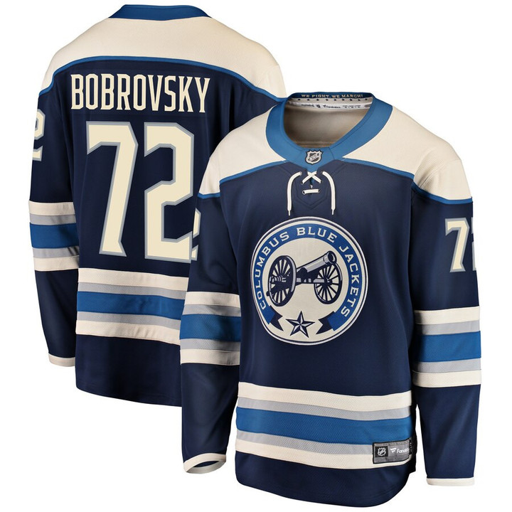 Sergei Bobrovsky Columbus Blue Jackets Youth Fanatics Branded Breakaway Player Alternate Jersey - Navy - Cfjersey.store