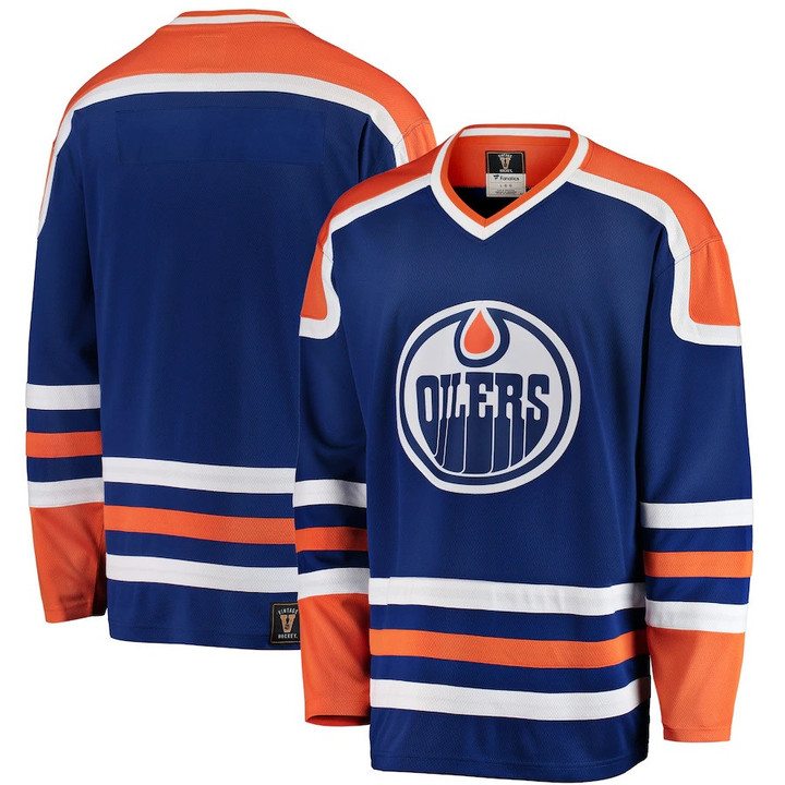 Edmonton Oilers Fanatics Branded Premier Breakaway Heritage Blank Jersey - Blue - Cfjersey.store