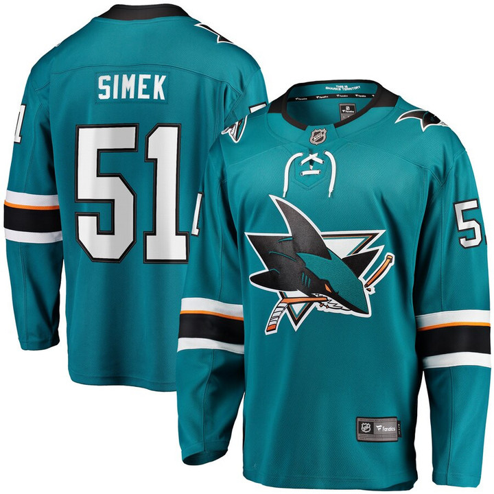Radim Simek San Jose Sharks Fanatics Branded Home Breakaway Player Jersey - Teal - Cfjersey.store
