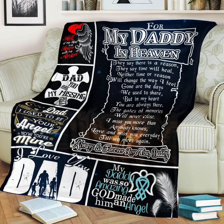 For My Daddy In Heaven CL02111192MDF Sherpa Fleece Blanket