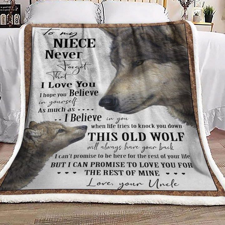 Niece And Uncle Wolf CLH2511340F Sherpa Fleece Blanket
