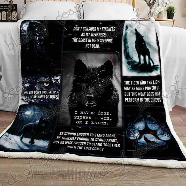 Black Wolf CL05100060MDF Sherpa Fleece Blanket