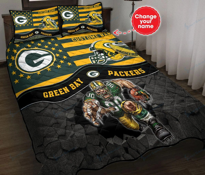 Green Bay Packers Personalized Quilt Set BG12