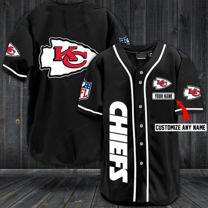 Kansas City Chiefs Personalized Baseball Jersey Shirt 34