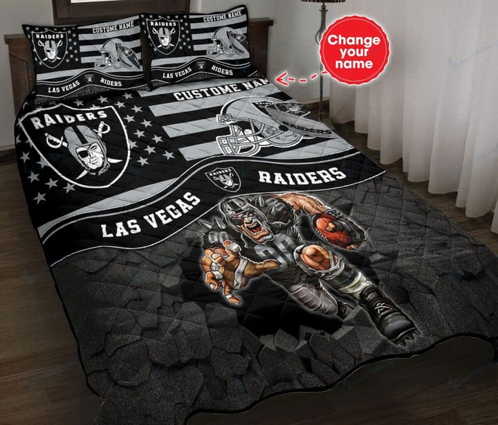 Las Vegas Raiders Personalized Quilt Set BG17
