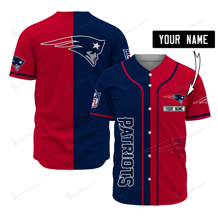 New England Patriots Personalized Baseball Jersey 502
