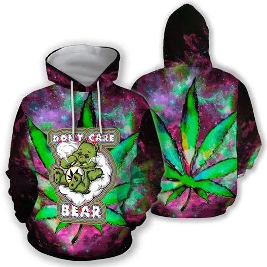 420 HOODIE DON'T CARE BEAR 3D ALL OVER PRINT
