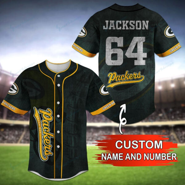 Green Bay Packers Personalized Baseball Jersey BG77