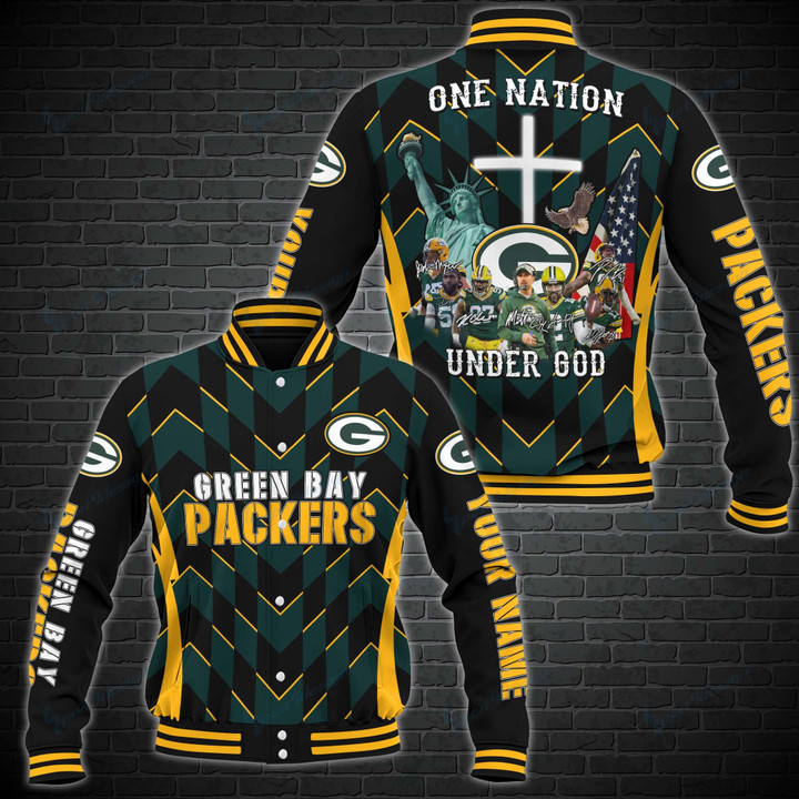 Green Bay Packers Personalized Baseball Jacket 122