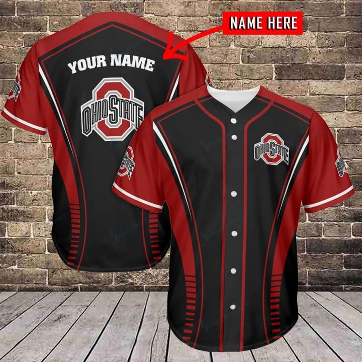 Ohio State Buckeyes Personalized Baseball Jersey 458