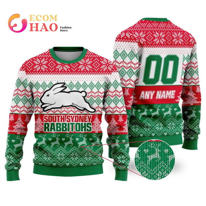 PERSONALIZED Rabbitohs Special Ugly Christmas Sweater RB5590