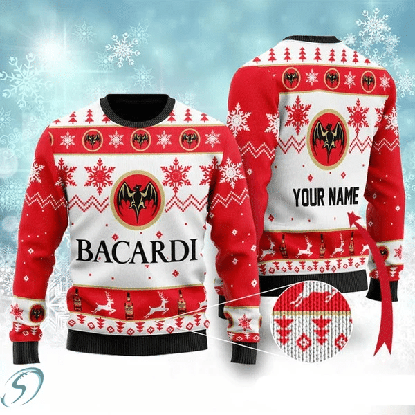 Personalized Bacardi Christmas Ugly Sweater bcd4256
