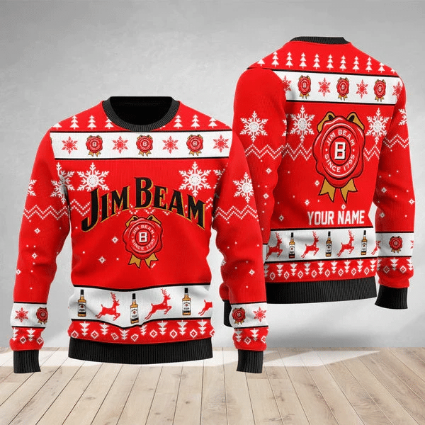 PERSONALIZED FUNNY JIM BEAM UGLY CHRISTMAS SWEATER JB2955