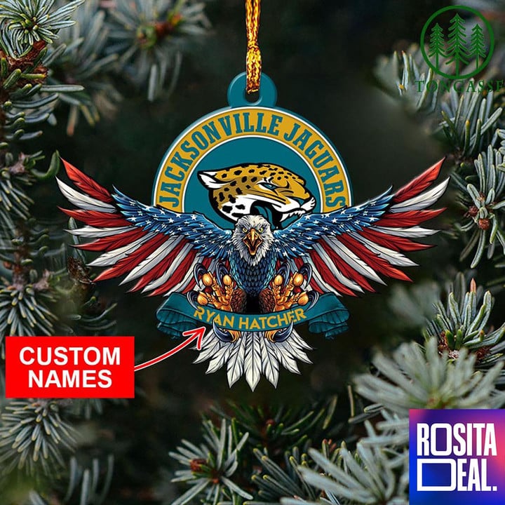 NFL Jacksonville Jaguars Christmas American US Eagle Ornament